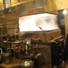 The steam is rolling off the front pan.